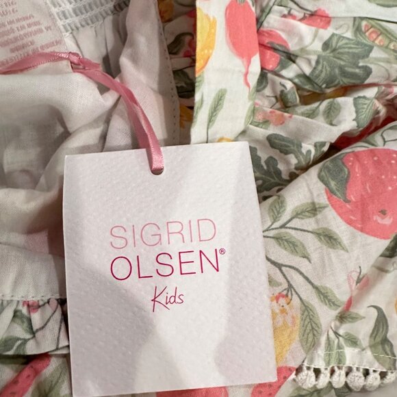 SIGRID OLSEN GIRLS STRAWBERRY FLORAL DRESS SIZE 6 NEW - Picture 6 of 10